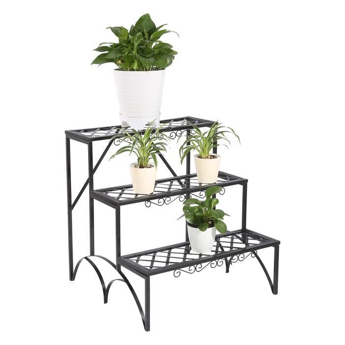 Etagere De Jardin Pour Plantes Escalier En Fer 3 Niveaux Env