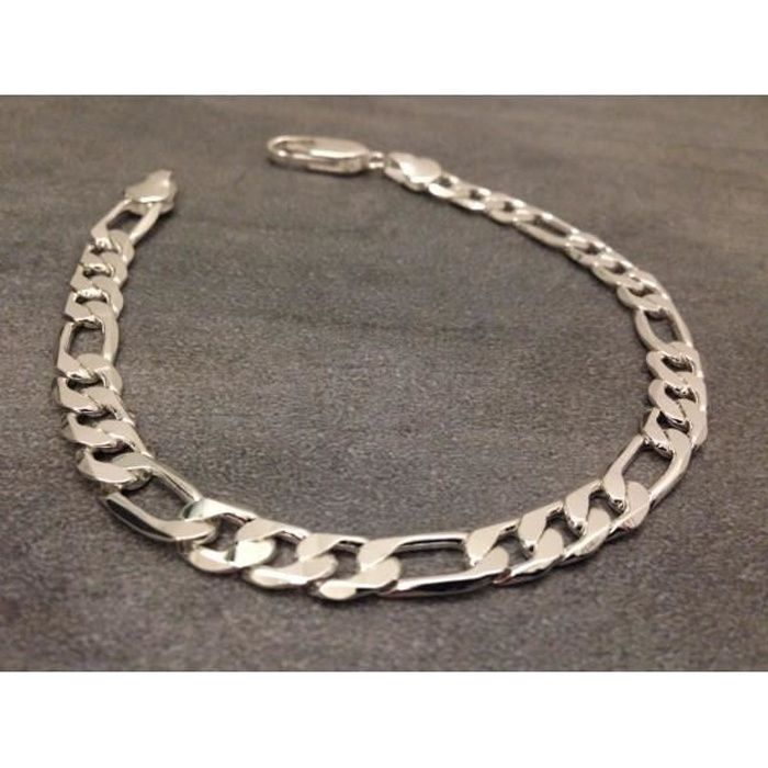 Bracelet Homme Argent Gourmette Homme Or Blanc 18 Carats Gourmette