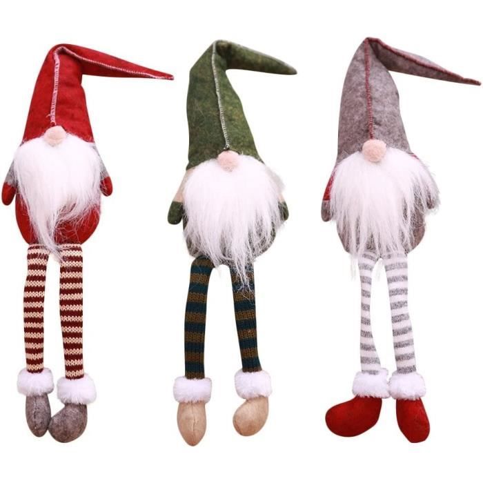 Décorations Noël Bonhomme De Neige En Peluche - 60cm - Lot De 3 - Longues Jambes