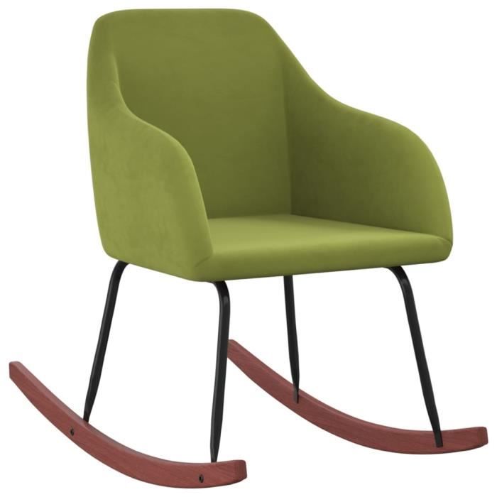 fauteuil à bascule-chaise tv de salon - contemporain - vert clair velours - best-home