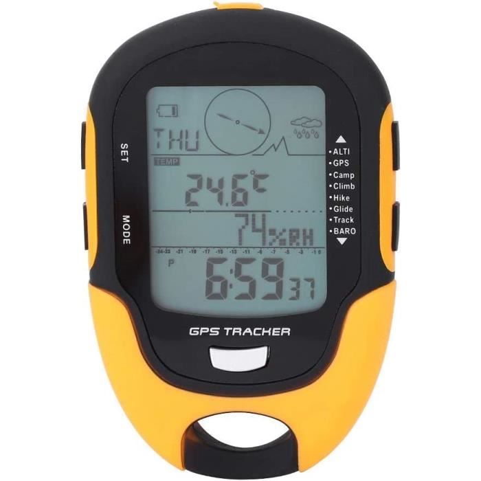 Baromètre Altimètre Numérique GPS - Multifonction Avec Boussole, Hygromètre, Torche - Rechargeable USB Pour Randonnée
