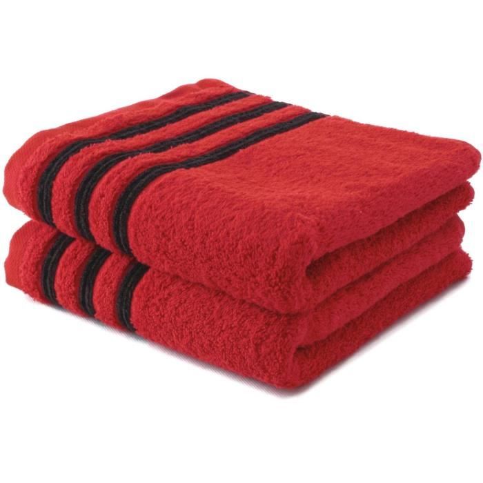 NatureMark Lot de 4 serviettes de toilette en tissu éponge 100 % coton Noir  50 x 100 cm : : Cuisine et Maison