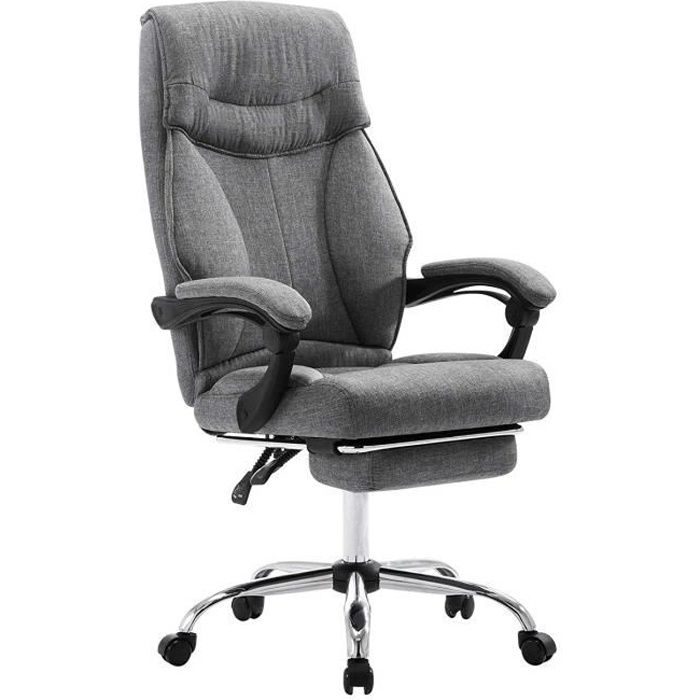 EUGAD Chaise de bureau en Tissu avec ReposePieds, Réglable en hauteur