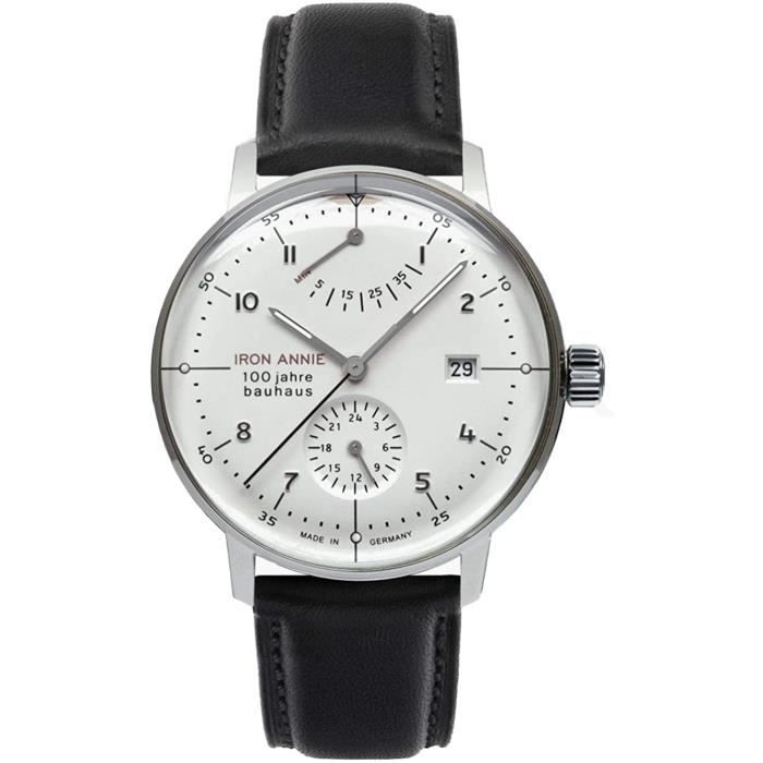 Montre Automatique Chronomètre Iron Annie Pour Homme - Style Pilote, Cuir Marron