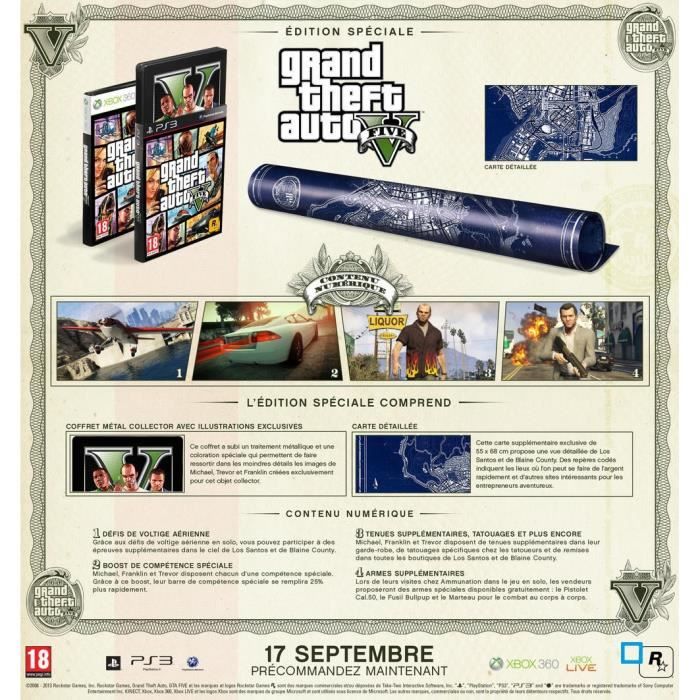 Jeu PS3 Gta 5 Edition Speciale