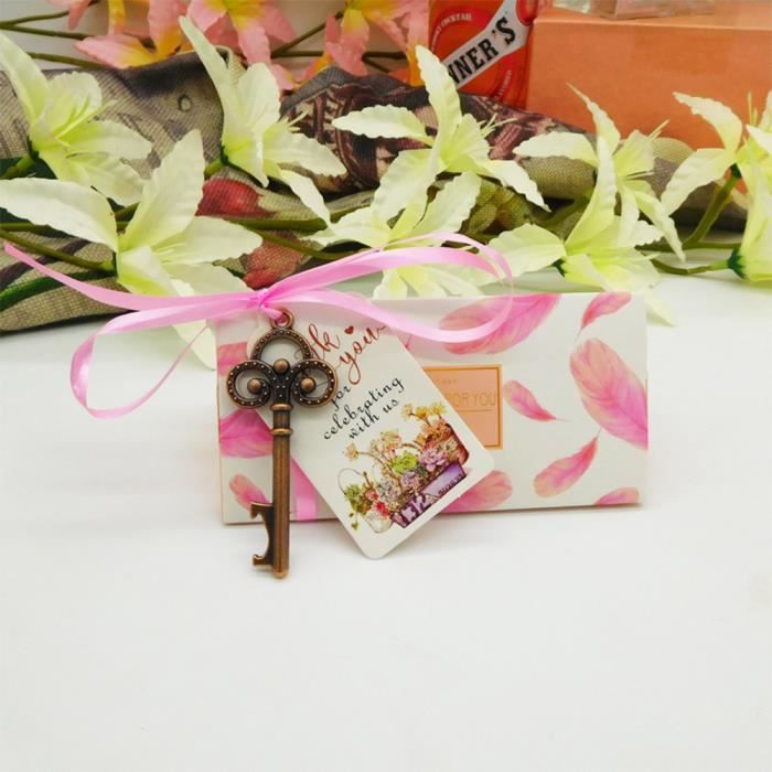 50pcs Decoration Mariage De Table Champetre Anniversaire Boite Cadeau Boite Sachet Pour Bonbons Ouvre Porte Cle Forme Biere Cuivre Cdiscount Maison