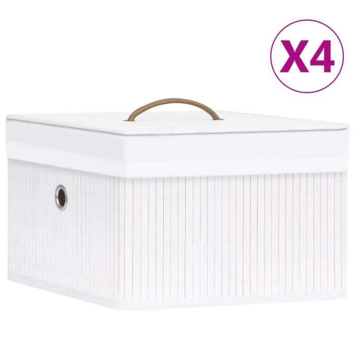 Boîtes de rangement de jardin - COFFRE DE JARDIN Malle de Rangement Coffre Dextérieur en bambou 4 pcs B