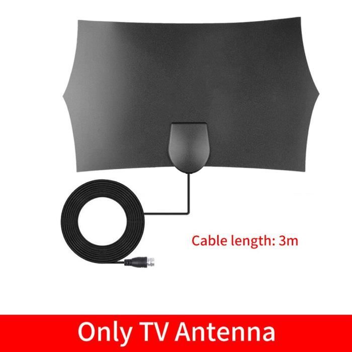 Antenne TV Intérieure Amplifiée HD 4K 25 DBi – Réception 980 Km, 360°, Adhésive, Pour TNT 1080P