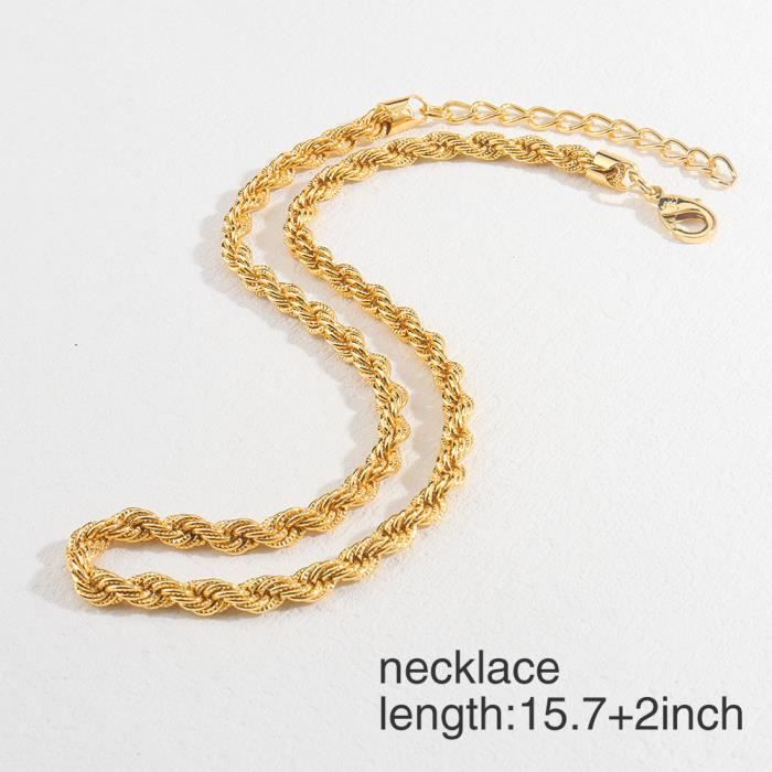 Collier Femme DOCHAIS 3 Pièces - Or Plaqué 14K - Pendentifs Croix Et Zirconia - Longueurs Réglables 38-45cm