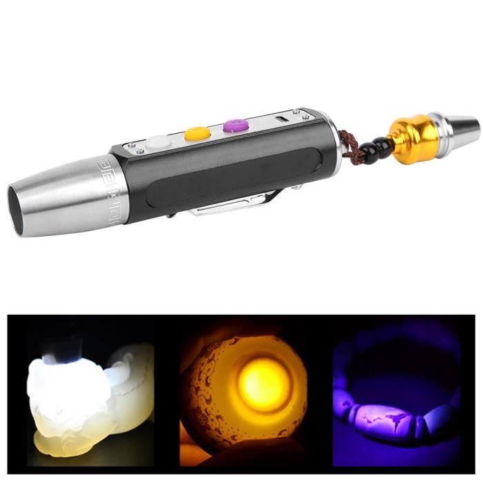 Portable 3 LED Expert Jades lampe de poche torche USB bijoux Rechargeable pierres précieuses Identification lumières outil de test