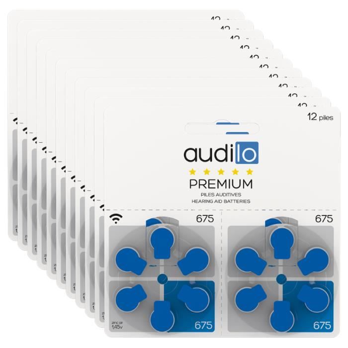 120 Piles auditives Audilo type 312 (lot de 20 plaquettes)