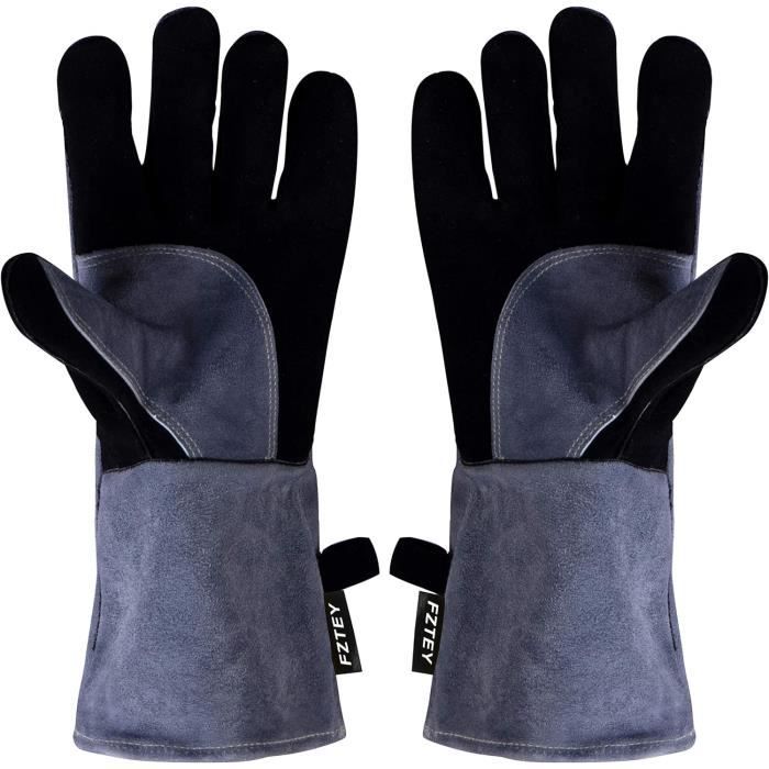 Gants De Soudage En Cuir Résistant à La Chaleur - Gantelets Pour MIG TIG ARC Et Poêle à Bûches