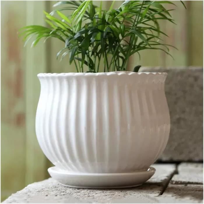 Pot De Fleur Fontaine En Céramique – 40cm – Avec éclairage LED Et Bambou – Neuf