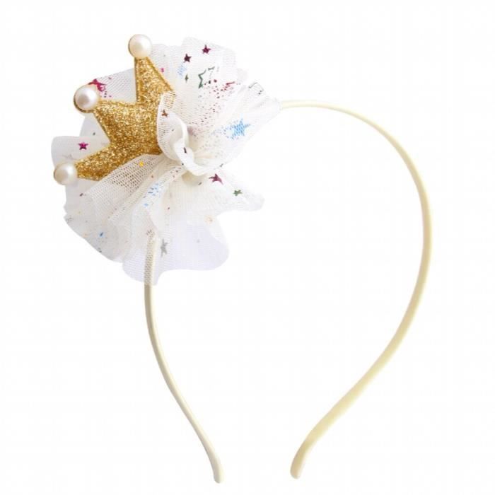 Bandeau Bébé Fille Dentelle Avec Fleur - Neuf, Chic, Cadeau Naissance, Sans Marque