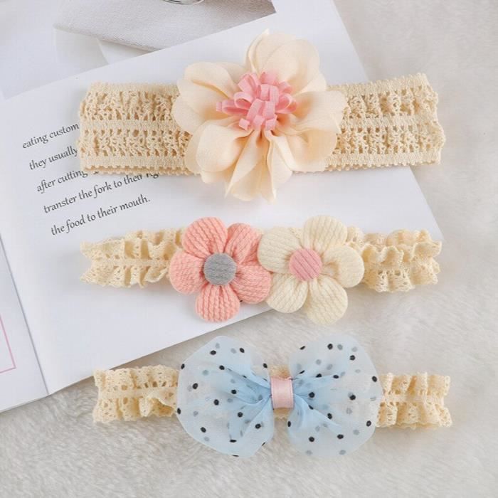Bandeau Bébé Fille Fleuri - Serre-Tête Élastique Mignon Pour Photo | Accessoire Cheveux Baby Girl