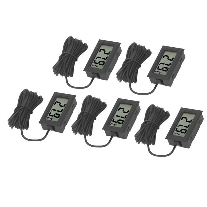 Thermomètre Numérique LCD Mini – Sonde Externe 95 Cm Pour Frigo, Aquarium, Serre
