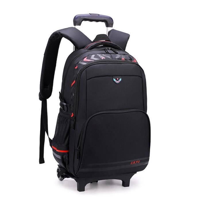 Cartable Rouge Cartable sur roues pour étudiants, grande capacité, étanche, cartable ...