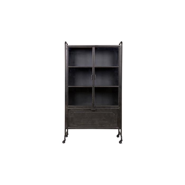 Tabouret avec espace de rangement en métal style industriel TABO05005 | Leroy Merlin
