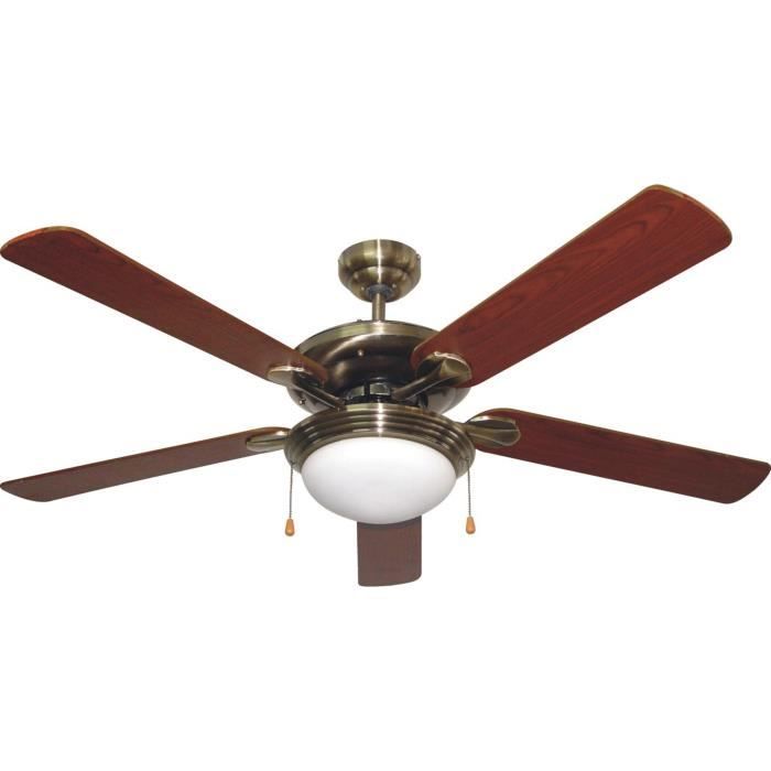DUPI Ventilateur Classic Ø132 cm laiton vieilli E27 55 W Cdiscount