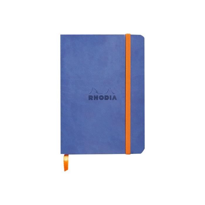 RHODIA Rhodiarama - Cahier - A6 - 72 feuilles - 144 pages - papier ivoire - gradué - couverture bleu saphir - synthétique
