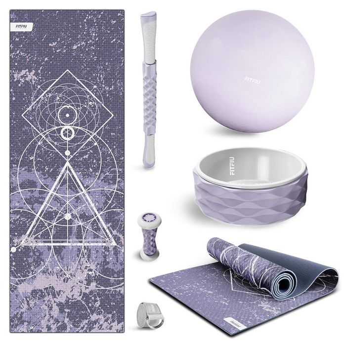 Kit 6 accessoires de yoga FITFIU Fitness - KITWELL-600 VIOLET