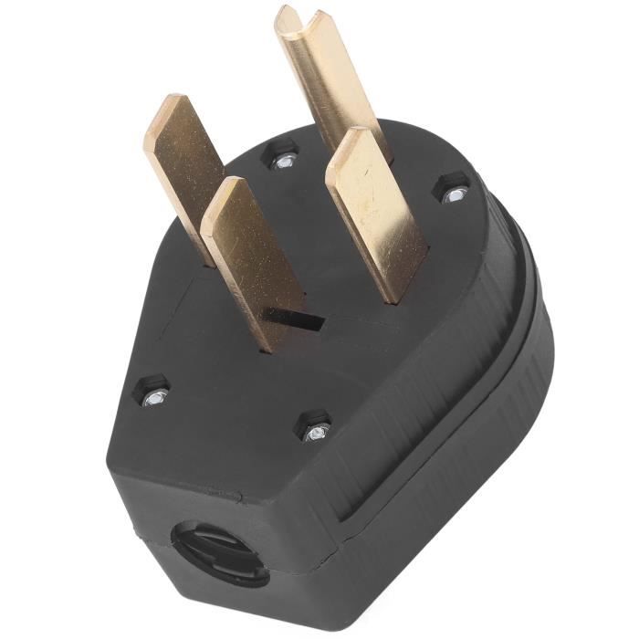 Prise Mâle Angle NEMA 14-50P 50A 250V - Pour Brancher Séchoir, Générateur, Camping-car, Robuste Industriel