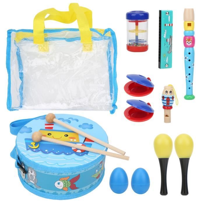 Kit Instruments Percussion Enfants 11 Pièces - Set Musique Éducatif Avec Sac Rangement