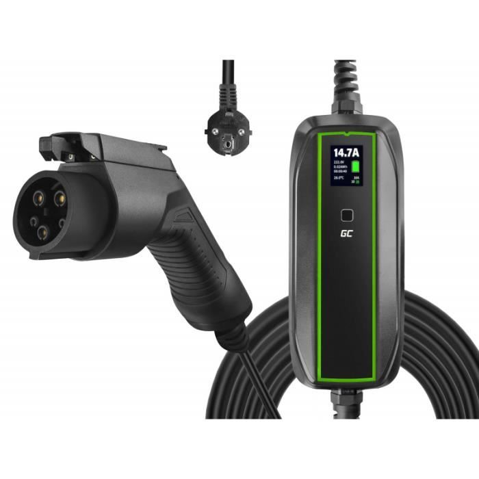 GC EV PowerCable 3.6kW Schuko - Chargeur mobile de type 1 pour recharger les voitures électriques et les hybrides rechargeables