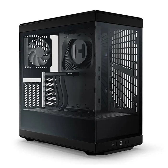 Boitier PC Moyen Tour ATX – HYTE Y40 (Noir/Noir) – Refroidissement personnalisé – Support GPU 4 emplacements