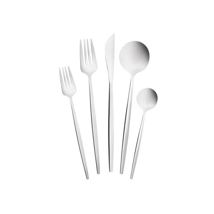 SHEUMNT Ensemble de couverts modernes 24 pièces, Argent