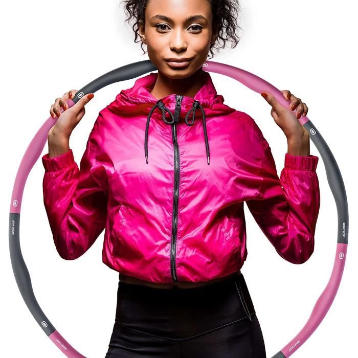 Hula Hoop Adulte – 8 Segments Amovibles, Violet/blanc, Gainage Et Perte De Poids – Débutant Et Confirmé