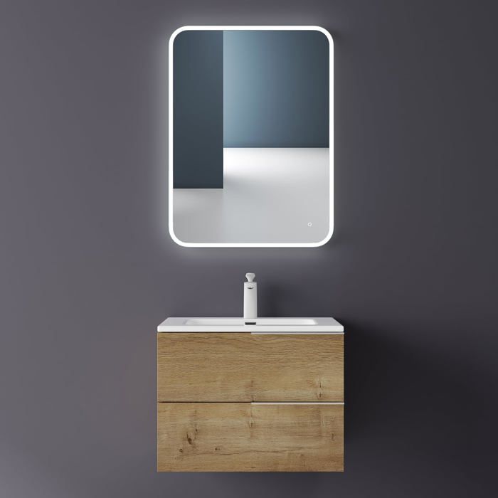 Mai & Mai Meuble sous Lavabo Marron Clair Meubles de Salle de Bain Meuble Suspendu 60cm avec 2 Tiroirs + Lavabo Paestum Mai & Mai Meuble sous Lavabo Marron Clair Meubles de Salle de Bain Meuble Suspendu 60cm avec 2 Tiroirs + Lavabo Paestum