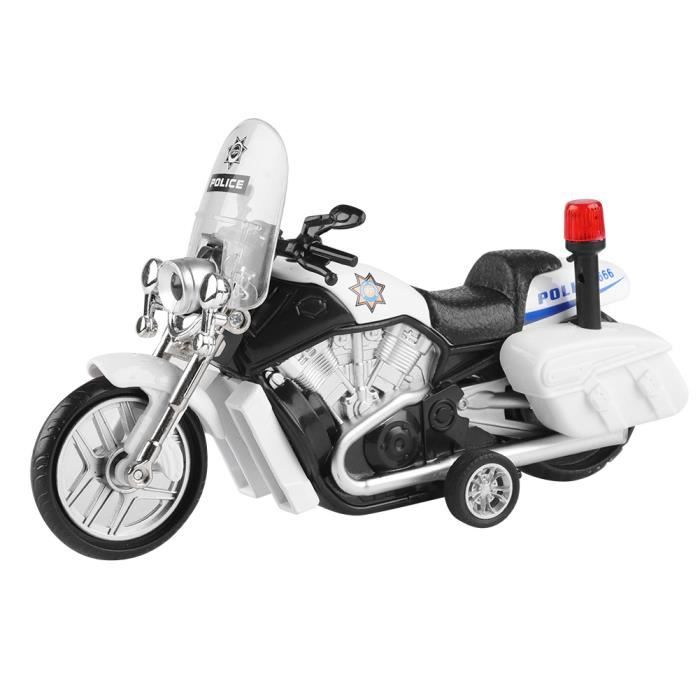 Son et Lumière Patrouille Inertielle Voiture Enfant Jouet Voiture  Simulation Moto Police Voiture Modèle Mini Moto Ornements