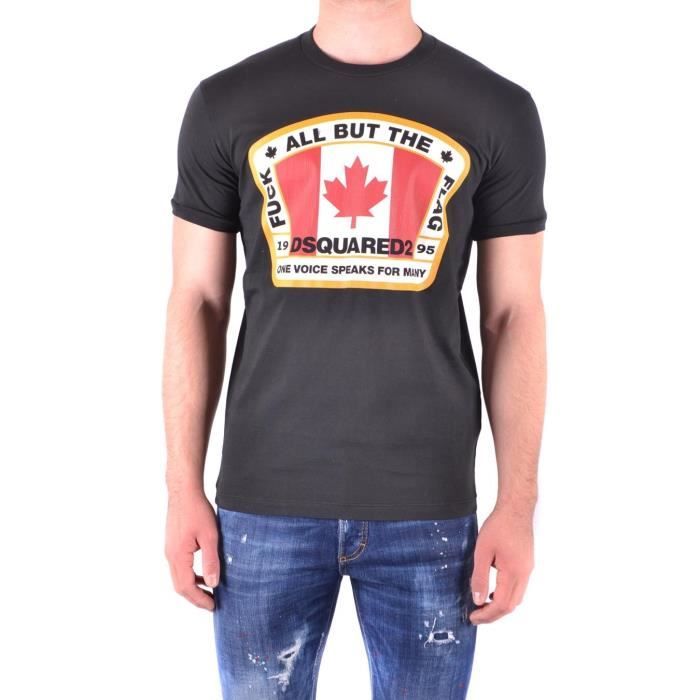 T-shirt Coton DSquared² pour homme en coloris Noir Homme Vêtements T-shirts T-shirts à manches longues 