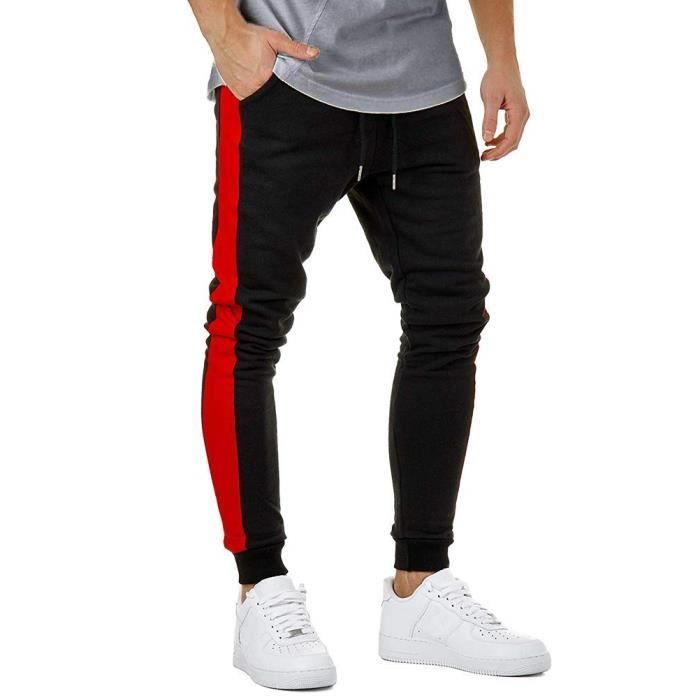 CMTOP Pantalons de survêtement pour Hommes Élastique Respirant Confortable Pantalon de Sport décontracté Pantalon de Course léger Couture latérale Gym Jogging