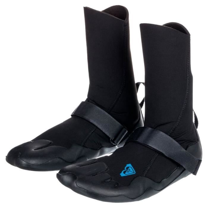 roxy 3mm swell series - round toe wetsuit boots for women - chaussons de surf à bout rond - femme - 38 - noir
