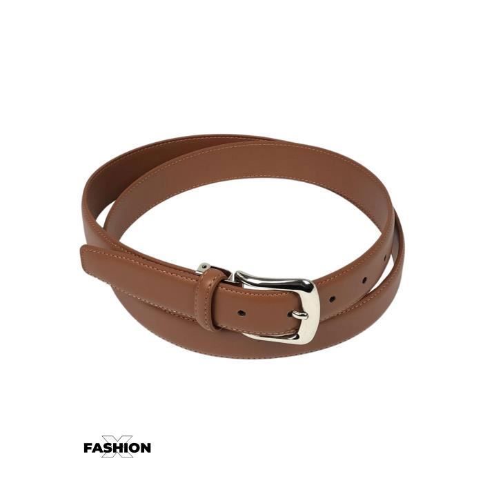 Ceinture Homme Cyrillus Marron - Taille 75 Cm, Tissu Et Cuir, Bon état