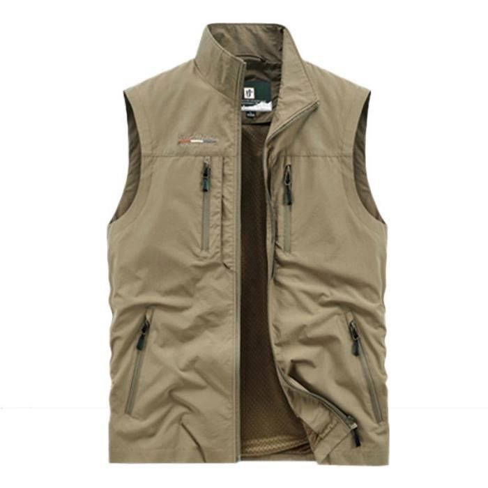 Gilet Sans Manches Homme Léger - Col Montant, Coupe-vent - Idéal Randonnée, Pêche, Quotidien Automne/hiver - 9