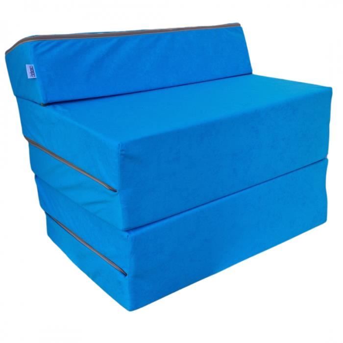 Matelas pliant - NATALIA SPZOO - 195x70x10 cm - 3-en-1 - Déhoussable - Mousse polyuréthane Matelas pliant - NATALIA SPZOO - 195x70x10 cm - 3-en-1 - Déhoussable - Mousse polyuréthane