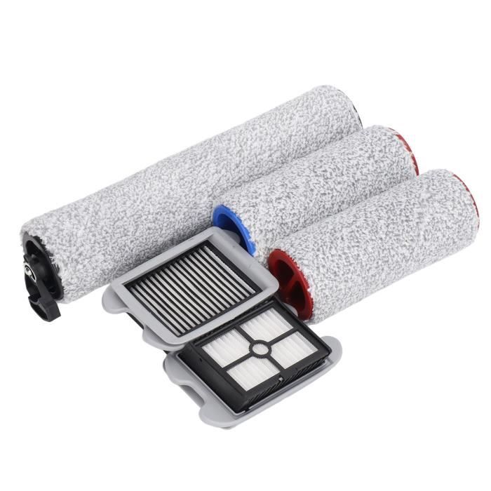 Kit Rechange Pour Aspirateur JONR ED12 Pro - 1 Brosse Rouleau + 2 Éponges Filtres (ou Lot 2 Brosses + 6 Éponges)