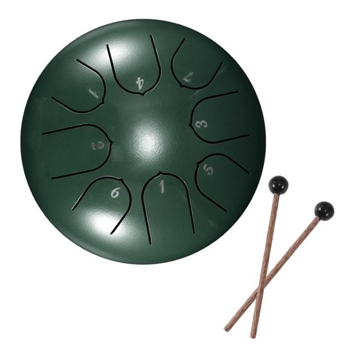 Tambour /à Tambour en Acier FastUU Tambour /à Langue Portable Black Mini 5 Pouces Durable /à la Main avec Sac en Tissu pour Enfants