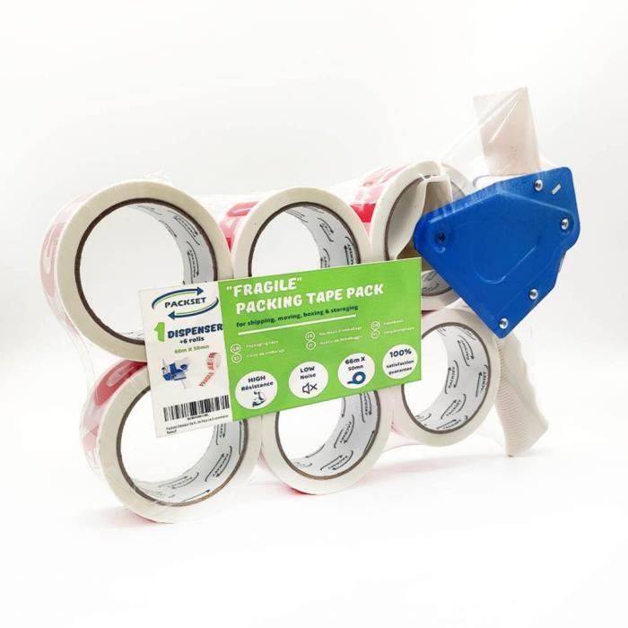 Bargain Factory Ruban Adhésif D'emballage Fragile,12 Rouleaux