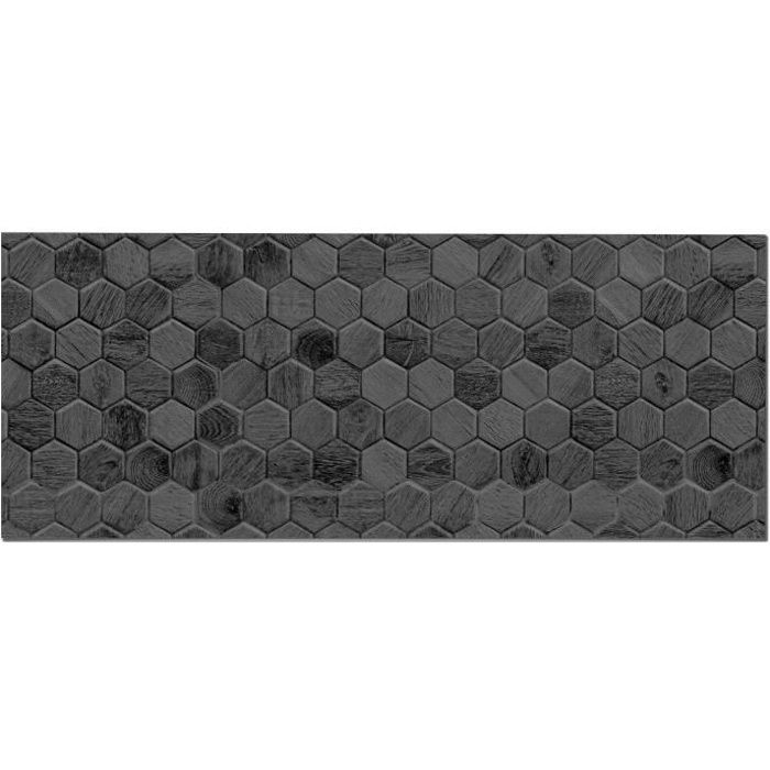 PANORAMA  Cr&eacute;dence Adh&eacute;sive Cuisine Carrelage Hexagonal Noir 40x200 cm - Cr&eacute;dence Adh&eacute;sive pour Cuisine - Protege Mur Cuisine 