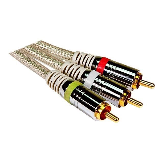 Câble Audio-vidéo Premium INLINE – Composite/Coaxial, Double Blindage, Connecteurs Or – 2 M (Import Allemagne)