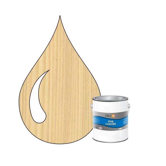 POK LASURE Lasure Acrylique Satinée Protection de Boiseries Intérieures et Extérieures 1L