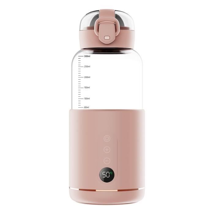 Chauffe-biberon - Rose - Portable - Température réglable - 300 ml - Sans fil