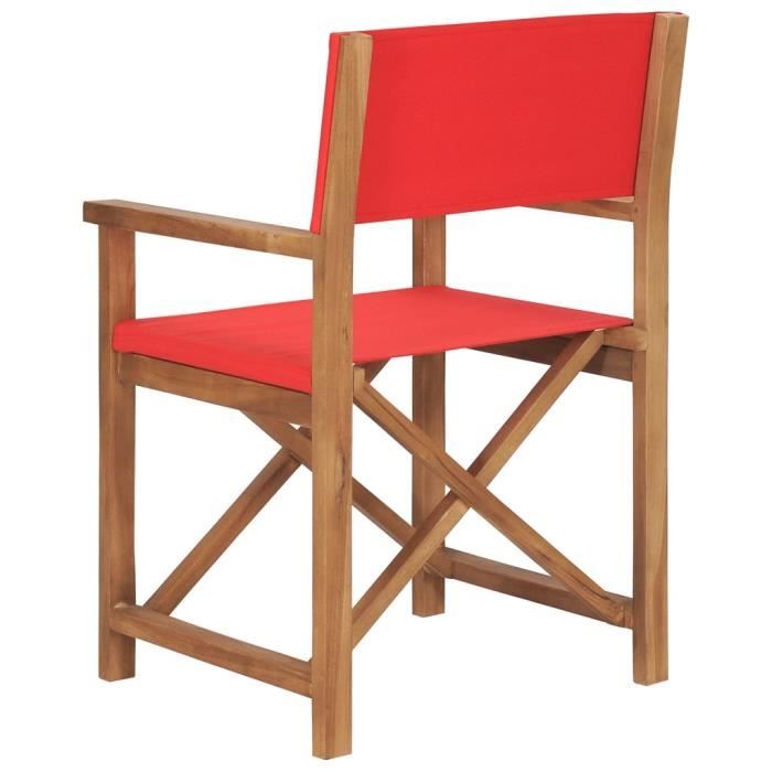 Chaises de metteur en scène pliantes 2 pcs Bois de teck massif- SALALIS ...