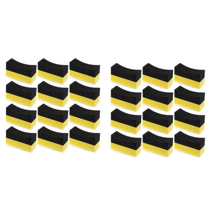 Tampon Applicateur Contour Pneu - Éponge Polissage Et Brillance - Protection Mains (Noir)