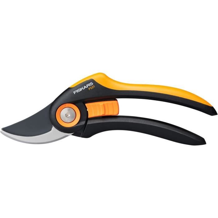 Sécateur Fiskars Bypass - Lame Franche Aiguisée - Pour Taille Précise Des Plantes Vertes - Capacité 1,27 Cm - Orange