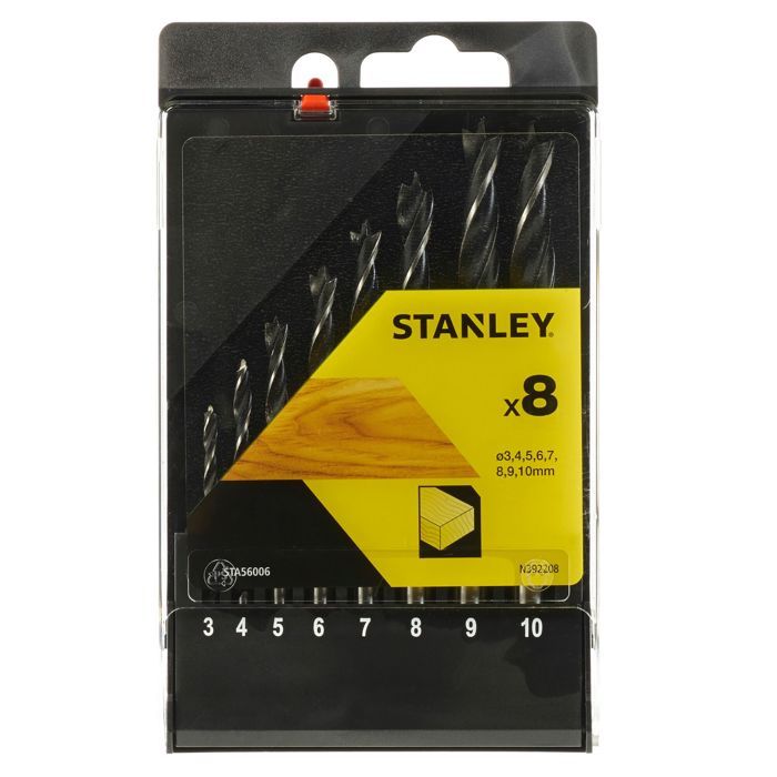 Stanley Cassette de 8 mèches à bois 3 pointes 3 10mm STA56006 QZ - vue 2